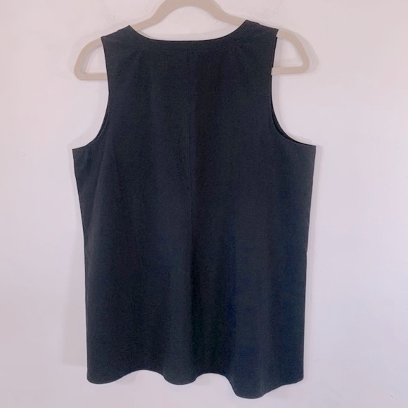 Talbots Sleeveless Hi Low Hemline Women’s Size L Black Stretch Lightweight Top - Picture 7 of 10